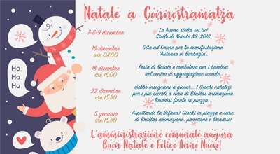 Natale a Gonnostramatza: Programma Festivit&agrave; Natalizie 2018