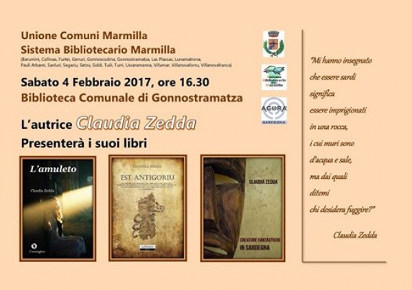 Incontro con la scrittrice Claudia Zedda